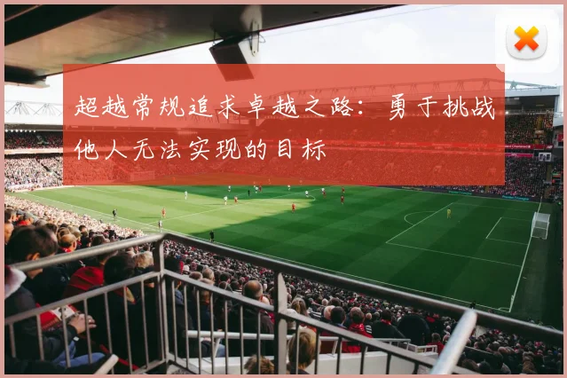 超越常规追求卓越之路：勇于挑战他人无法实现的目标